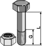 Bolt M12 x 1,75 x  65 + låsemøtrik